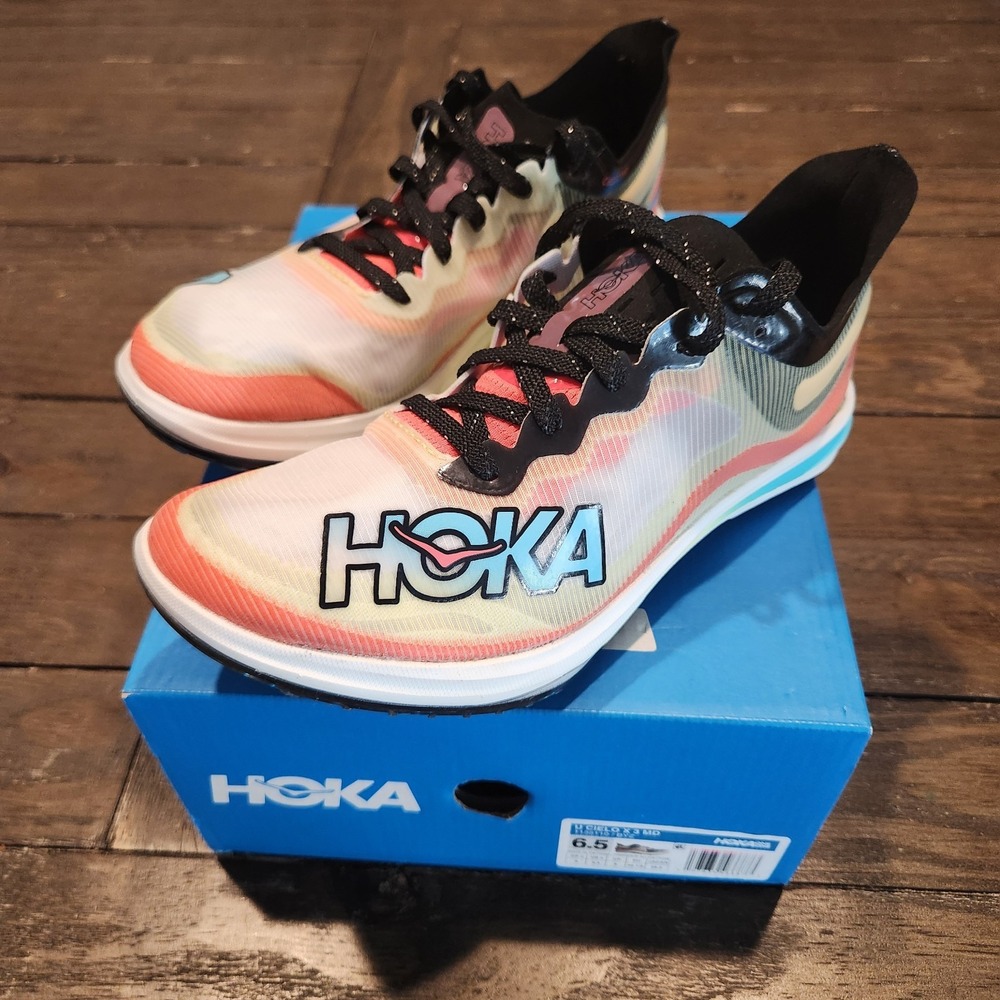HOKA U Cielo X 3 MD Track Spikes Boys 6.5 Black/Yuzu New In Box